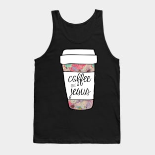 Coffee and Jesus Pastel Floral Mug Tank Top